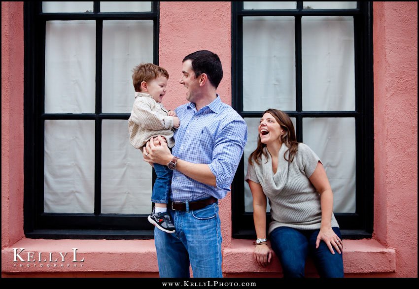family portrait in downtown charleston