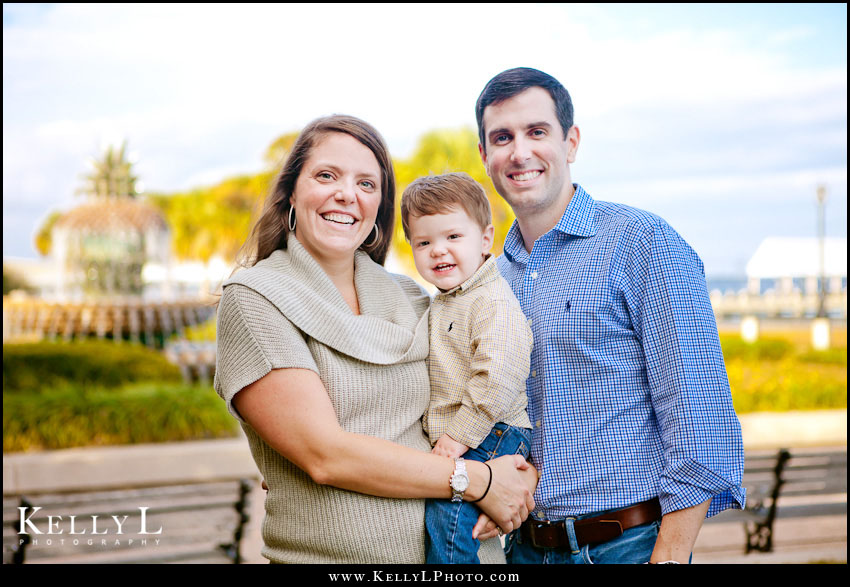 family portrait in waterfront park