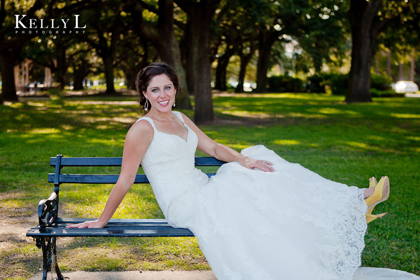 bride with yellow shoes