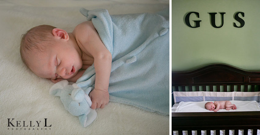 baby gus sleeping in his nursery