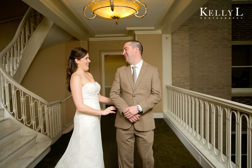 bride and groom first look