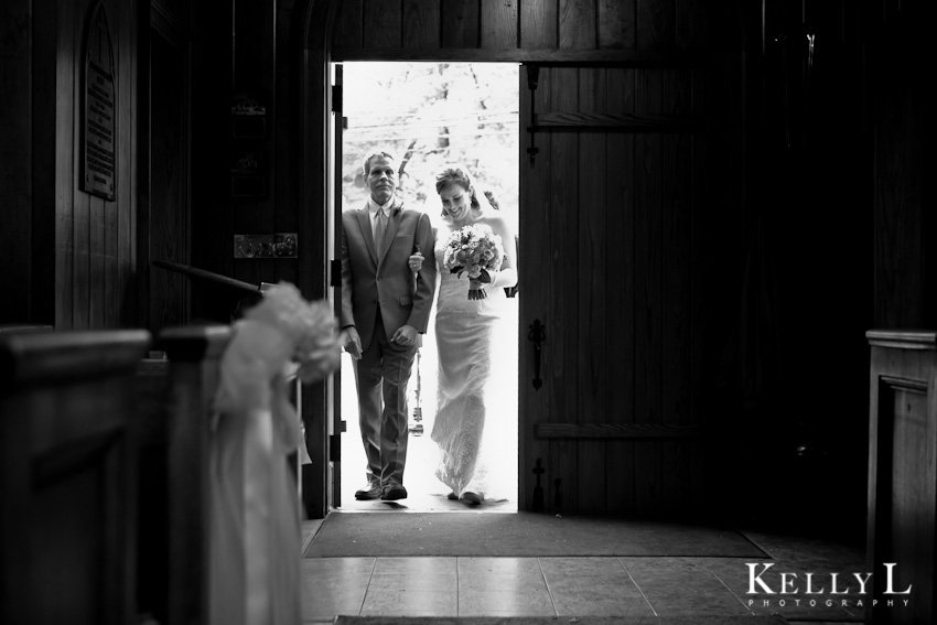 bride walks down the aisle