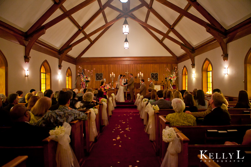 log cabin church wedding