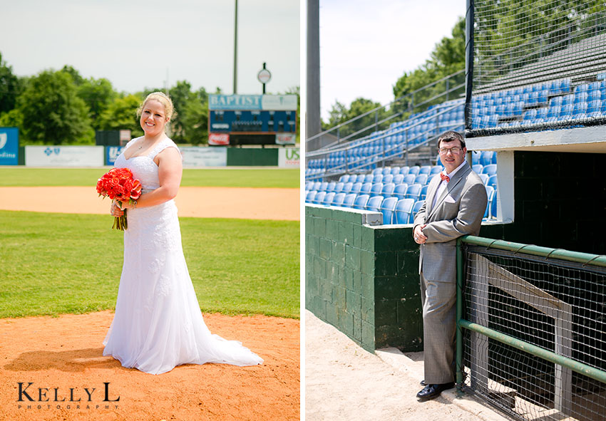 bride groom baseball field