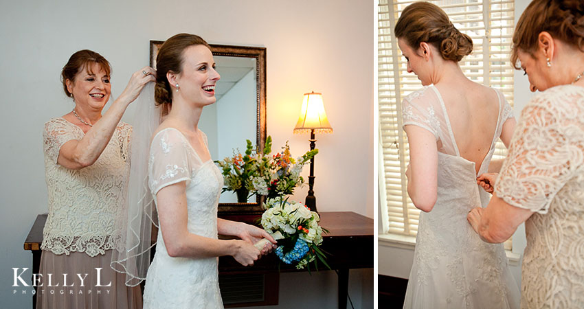 bride getting ready at rutledge chapel