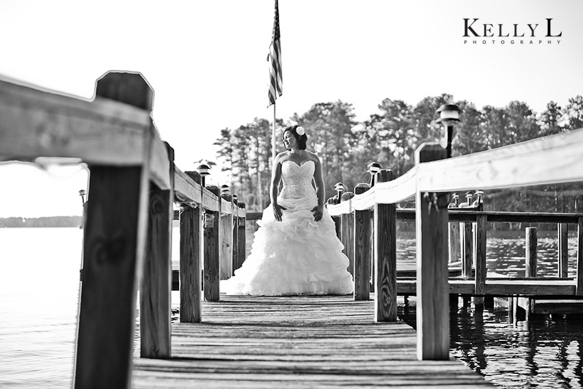 bridal portrait on dock