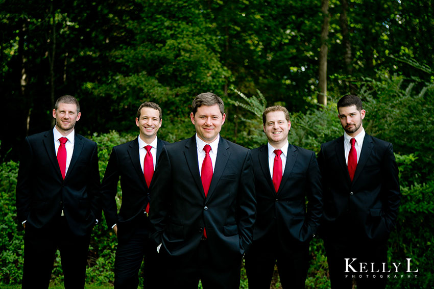 groomsmen with red ties