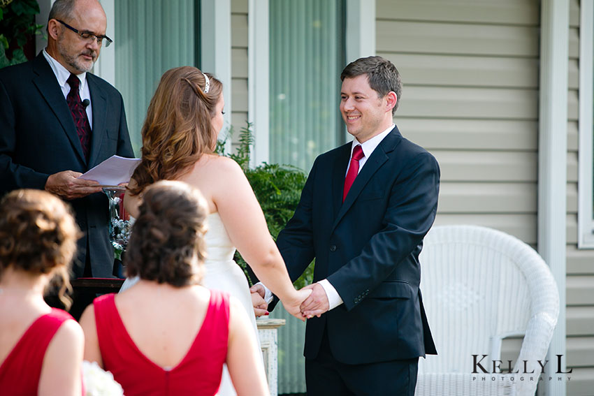 wedding ceremony on front porch