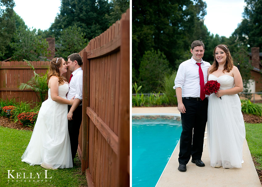 wedding photos by the pool