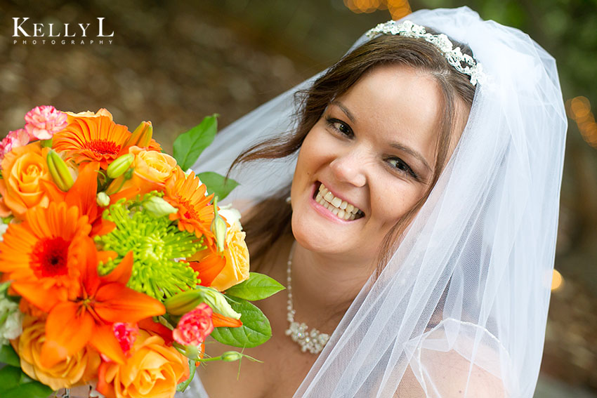 bride with orange flowers