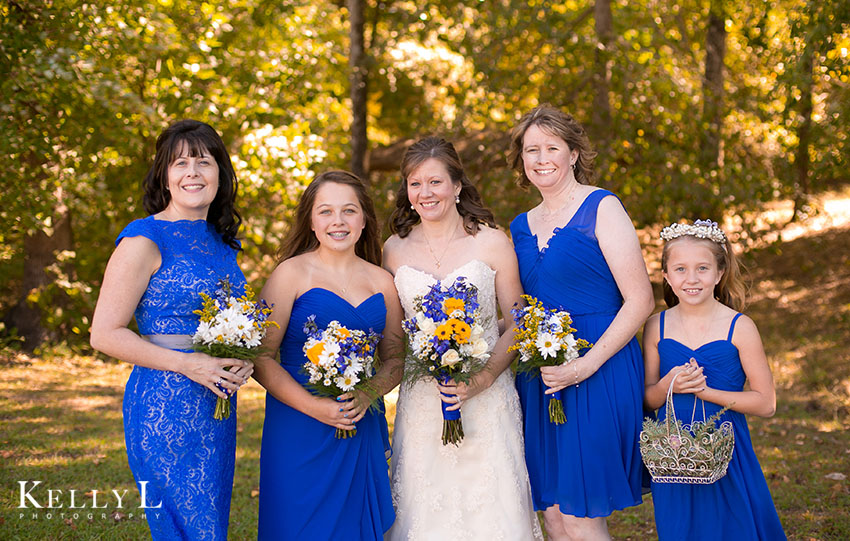 bridesmaids in royal blue dresses