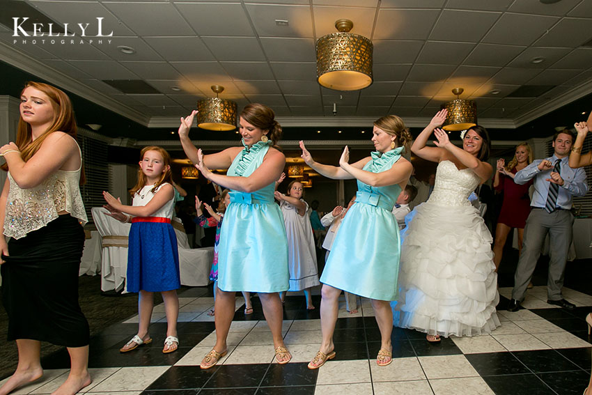 dancing with bridemaids
