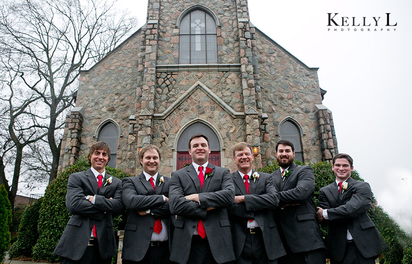 groomsmen with red ties