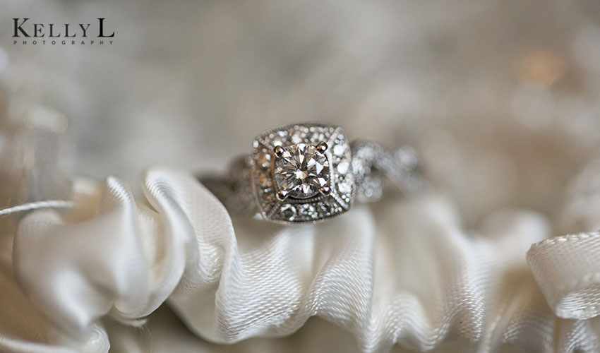 engagement ring on garter