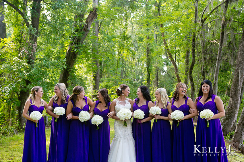 bridesmaids in deep purple