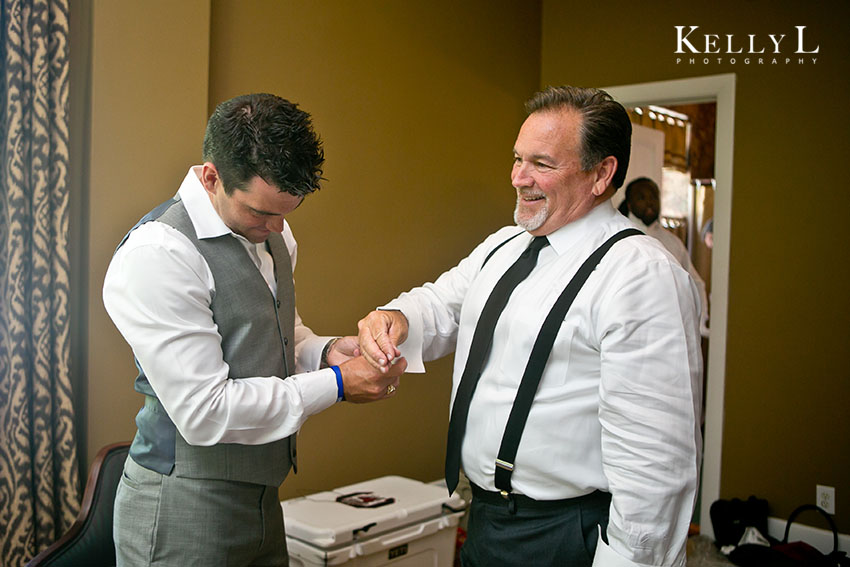 groom and his dad getting ready