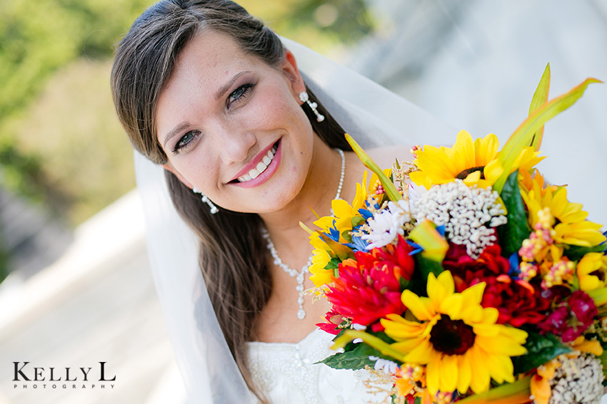 yellow and red bridal bouquet