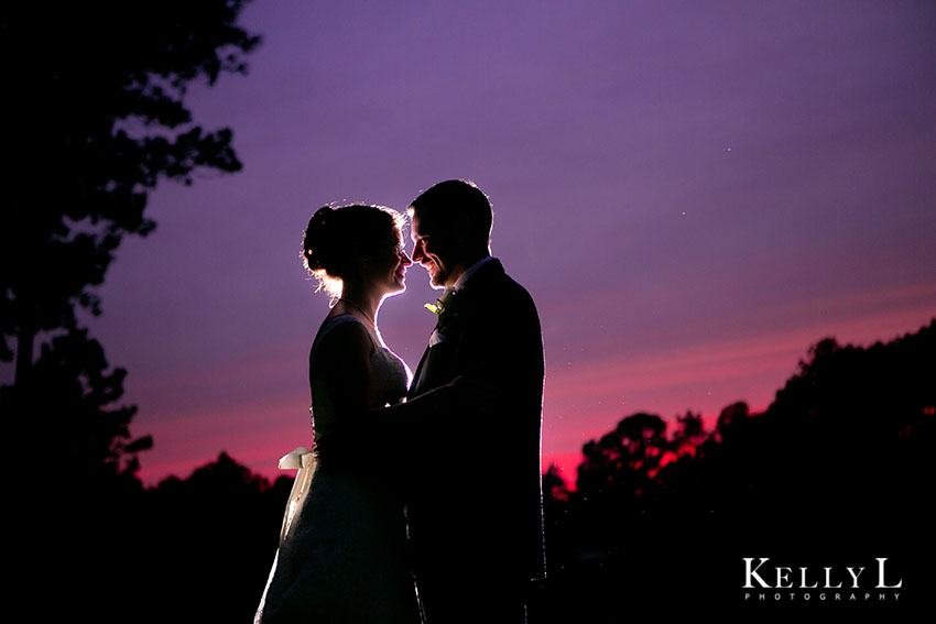 wedding photo at sunset