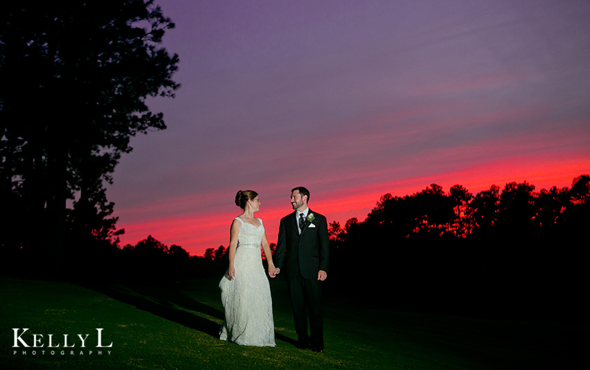 beautiful sunset at woodcreek farms wedding