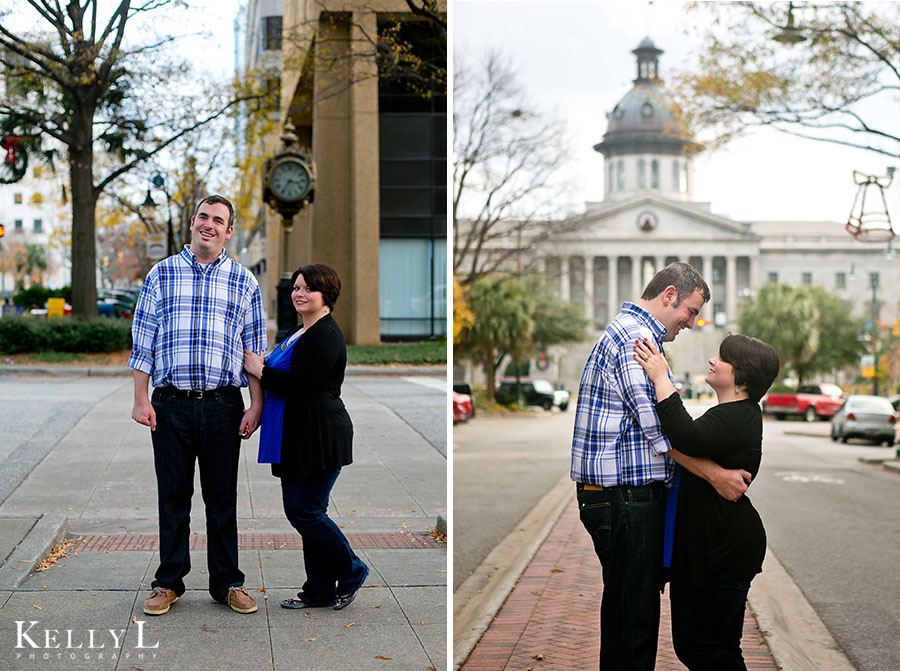 engagement photos near the sc state house