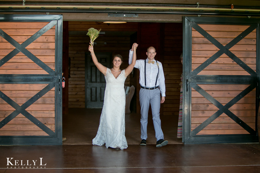 bride and groom's entrance at the reception 