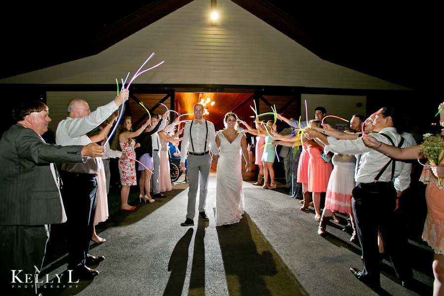 wedding exit with glow sticks