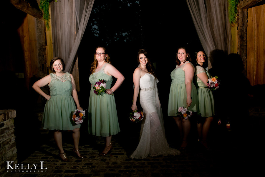 fun photo of bride and her bridesmaids