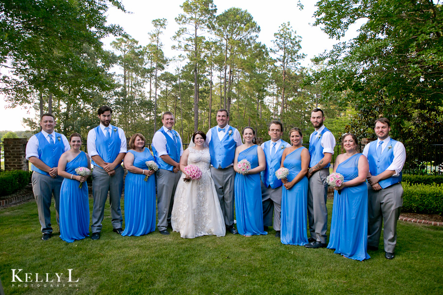 wedding party in blue