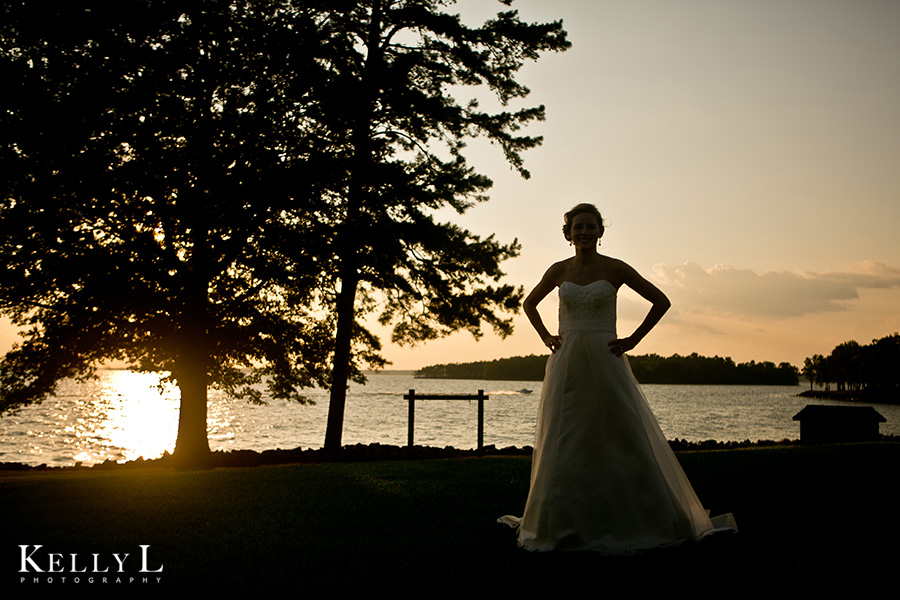 bride at sunset