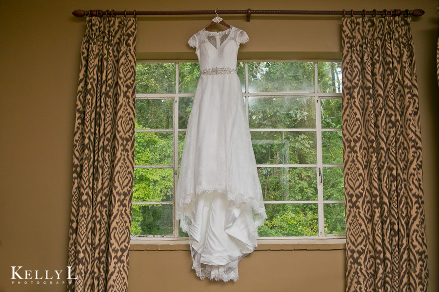 wedding dress in windown