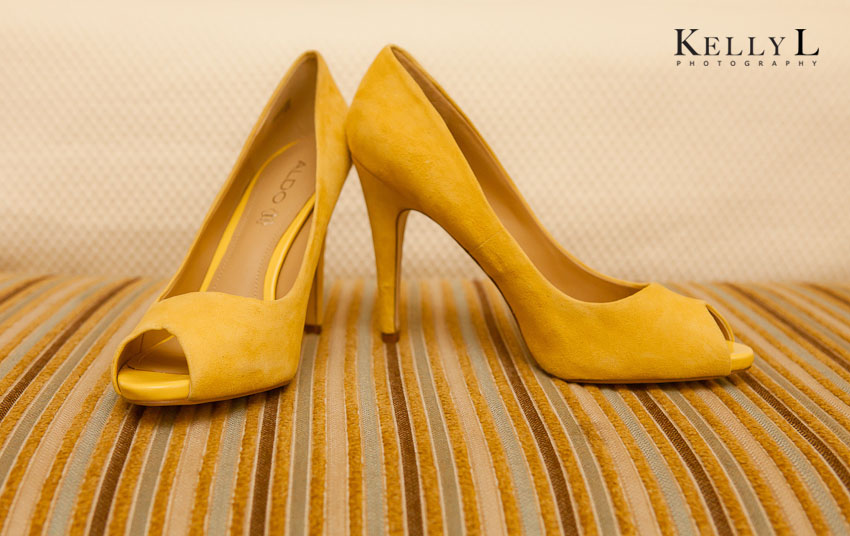 bride's yellow wedding shoes
