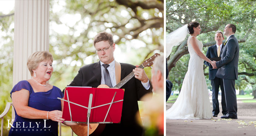 mother of the groom singing at wedding ceremony